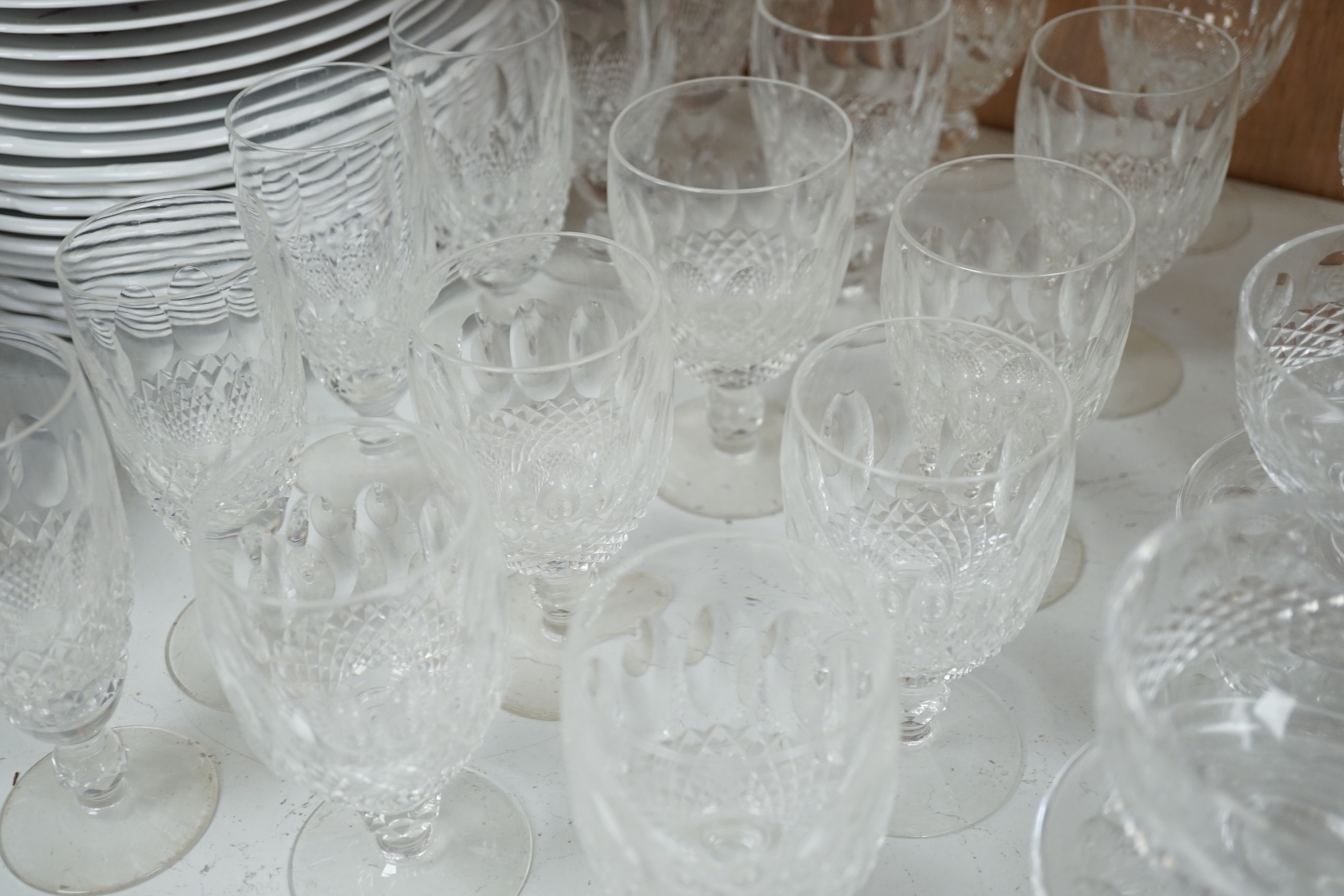 A collection of Waterford Colleen pattern drinking glasses